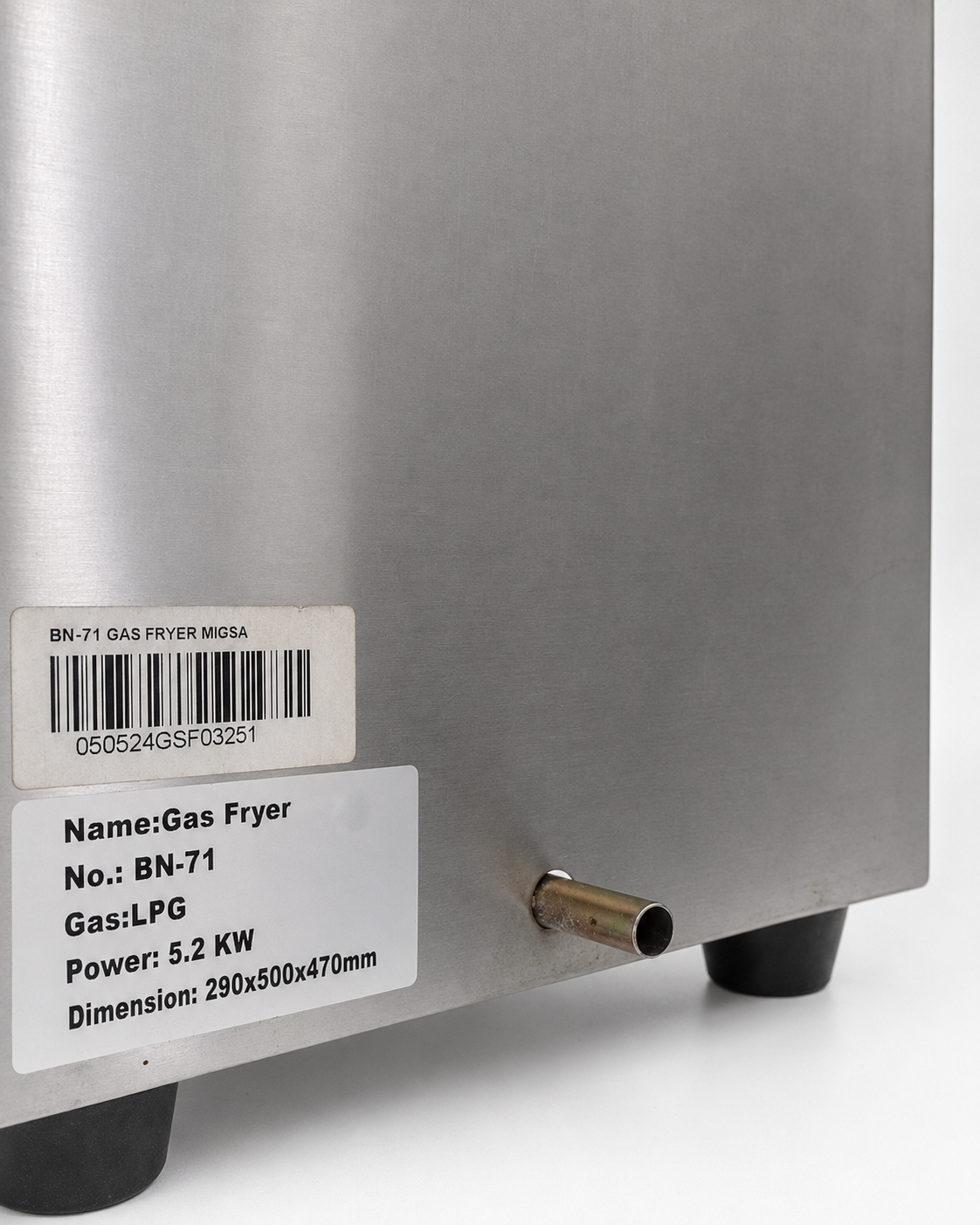 Freidora a Gas de Mesa Migsa BN-71 Outlet | 6 Litros