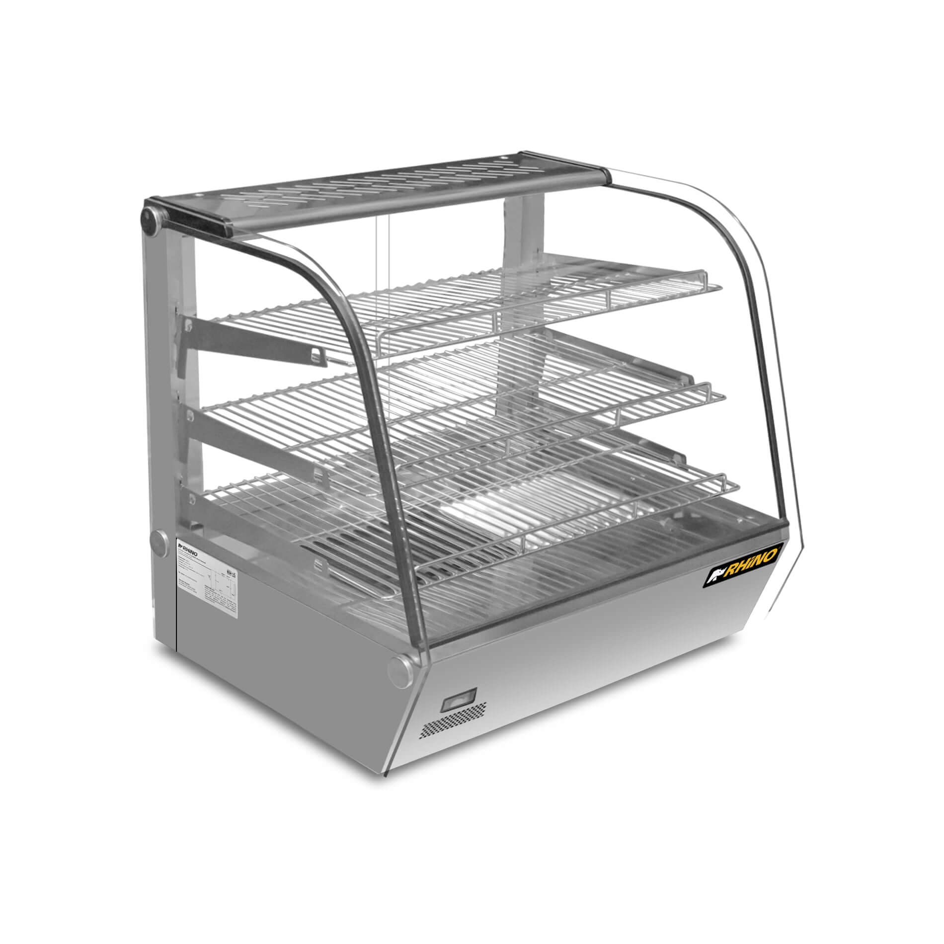 Vitrina caliente para comida Rhino VICAMO-160L vista lateral