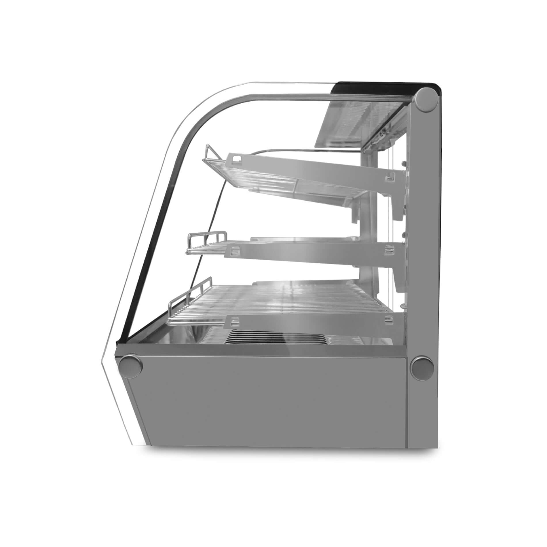 Vitrina caliente Rhino VICAMO-160L vista en ángulo