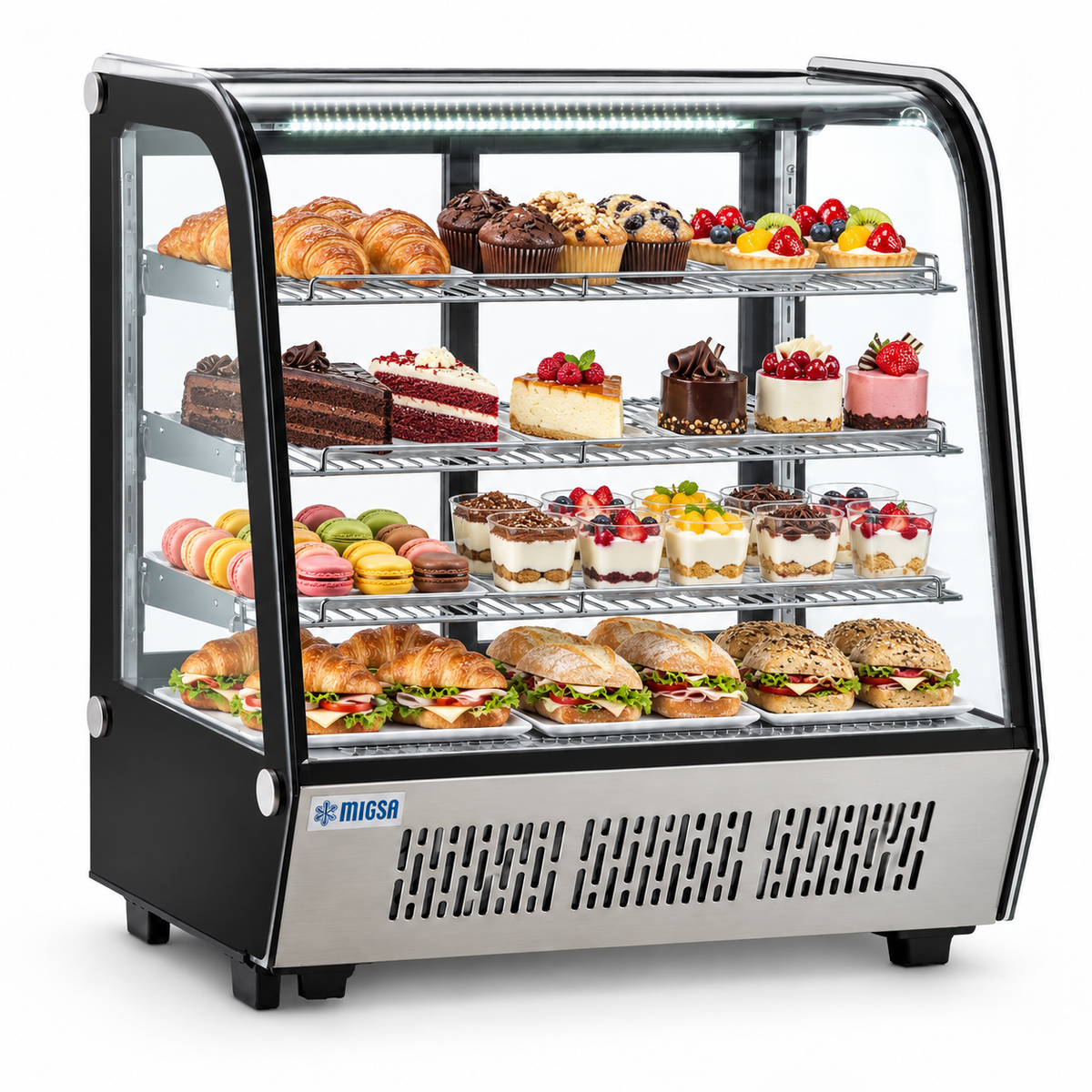 Vitrina refrigerada MIGSA CW-145R para pasteles postres y cafetería