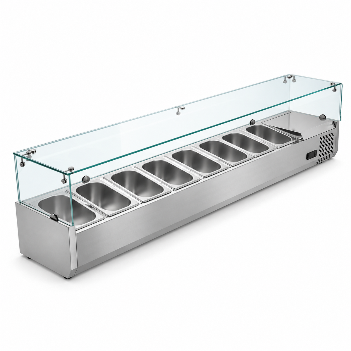 Vitrina refrigerada para ensaladas MIGSA RT-1800L con 8 insertos GN 1/4