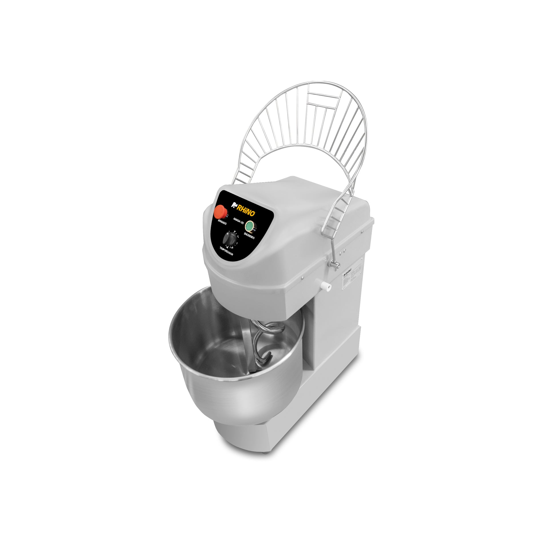 Amasadora de harina Rhino modelo AMASA-30 con tazón de acero inoxidable
