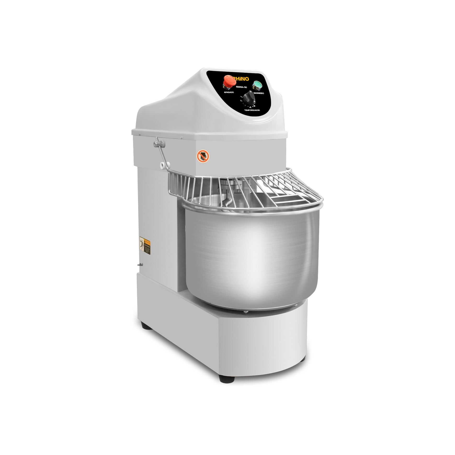 Vista lateral de la amasadora industrial de pan Rhino AMASA-30