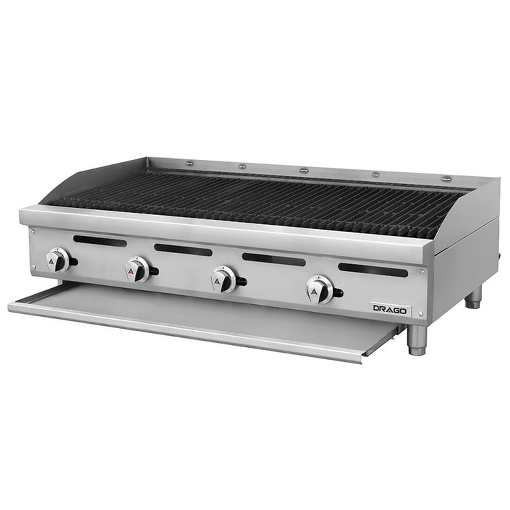 Asador industrial para restaurante Drago AG-4R vista trasera
