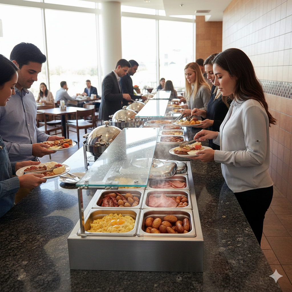 Baño maría industrial Migsa BN-B24 con 5 insertos medios y tapas