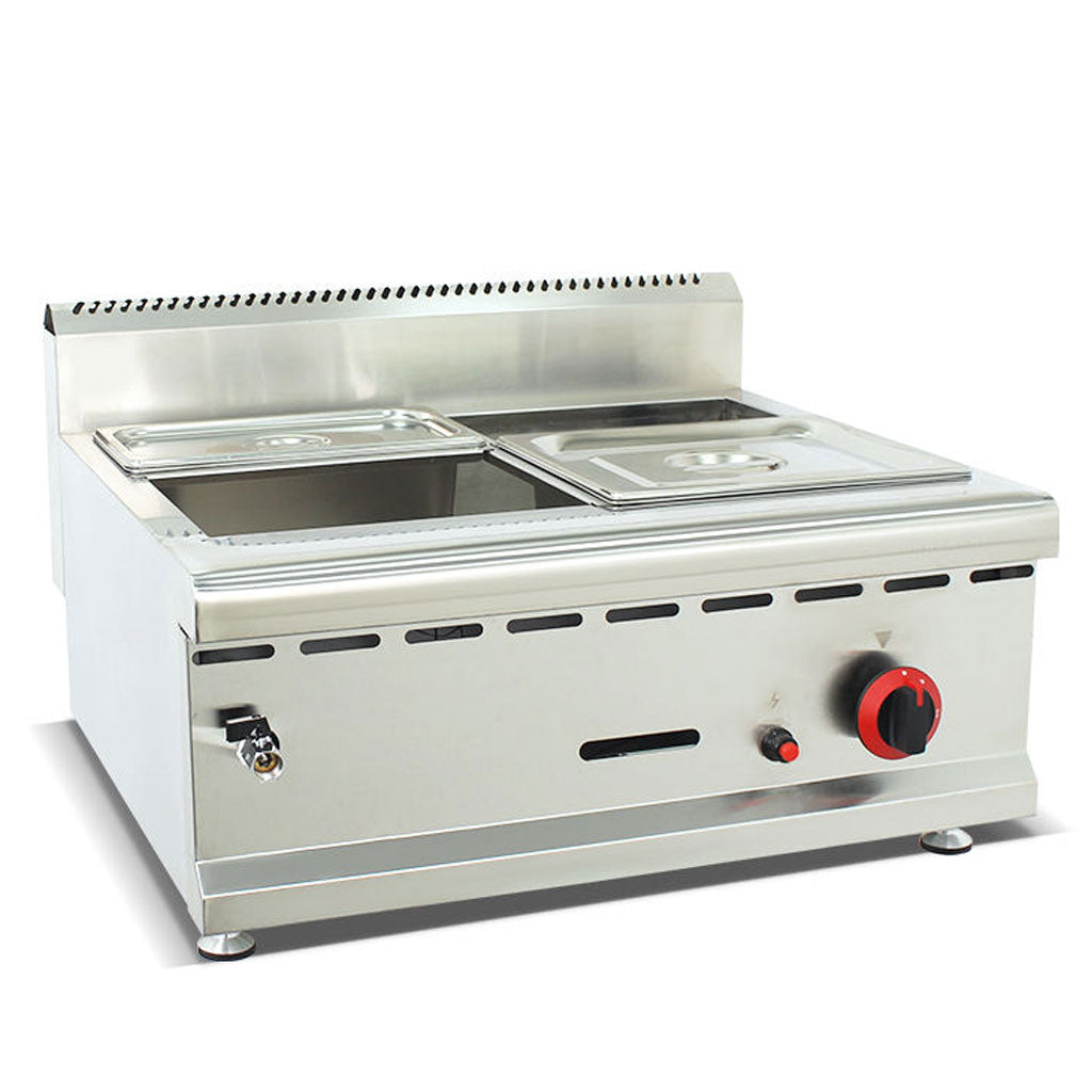 Baño María industrial Migsa HGF-609 vista lateral en acero inoxidable