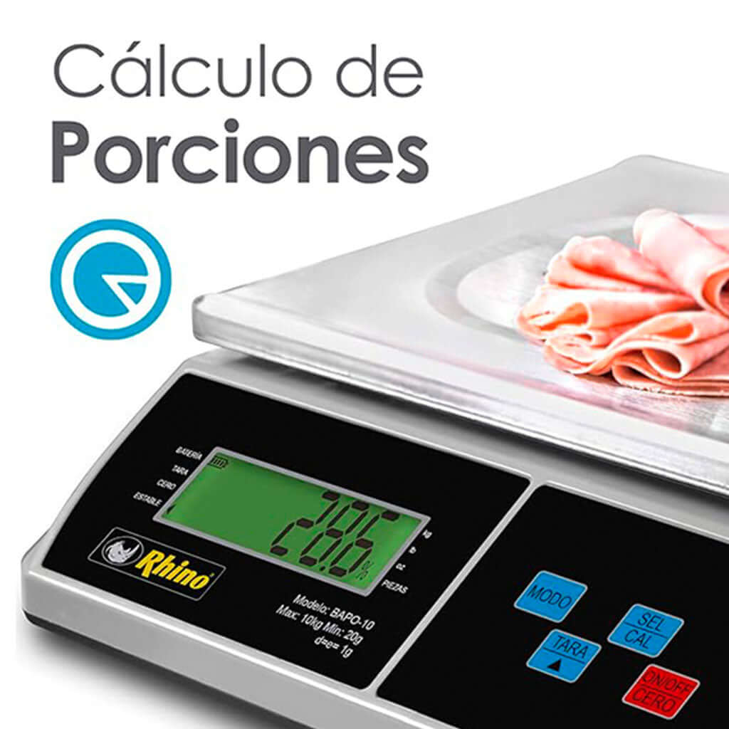Báscula gramera digital Rhino BAPO-10 con pantalla iluminada