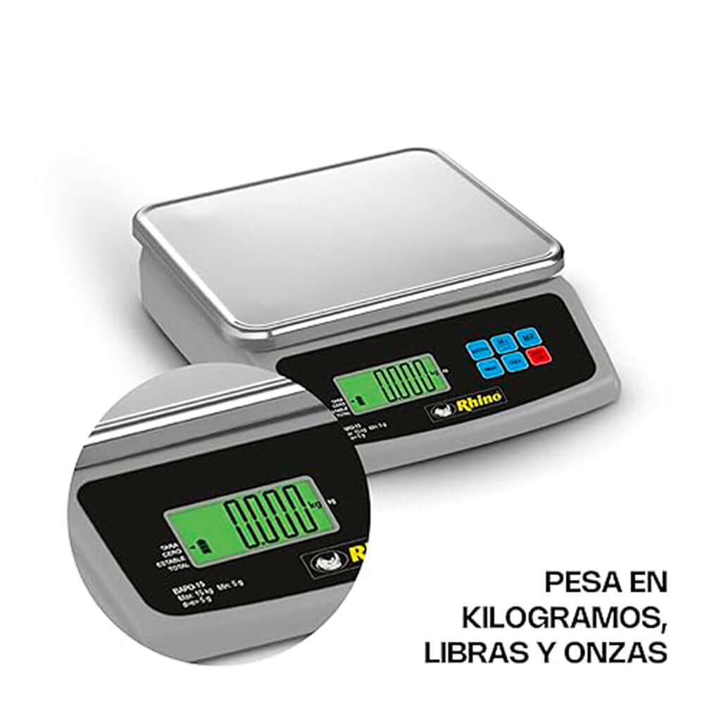 Plato de acero inoxidable de la báscula porcionadora Rhino BAPO-15