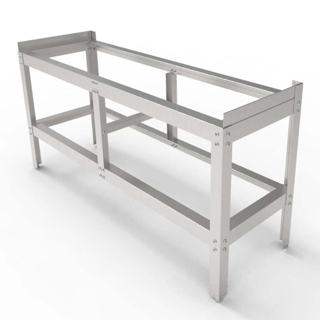 Base para modulares slim universal de mesa MBA-174-18 en acero galvanizado con tornillos niveladores, compatible con UDM-SLIM