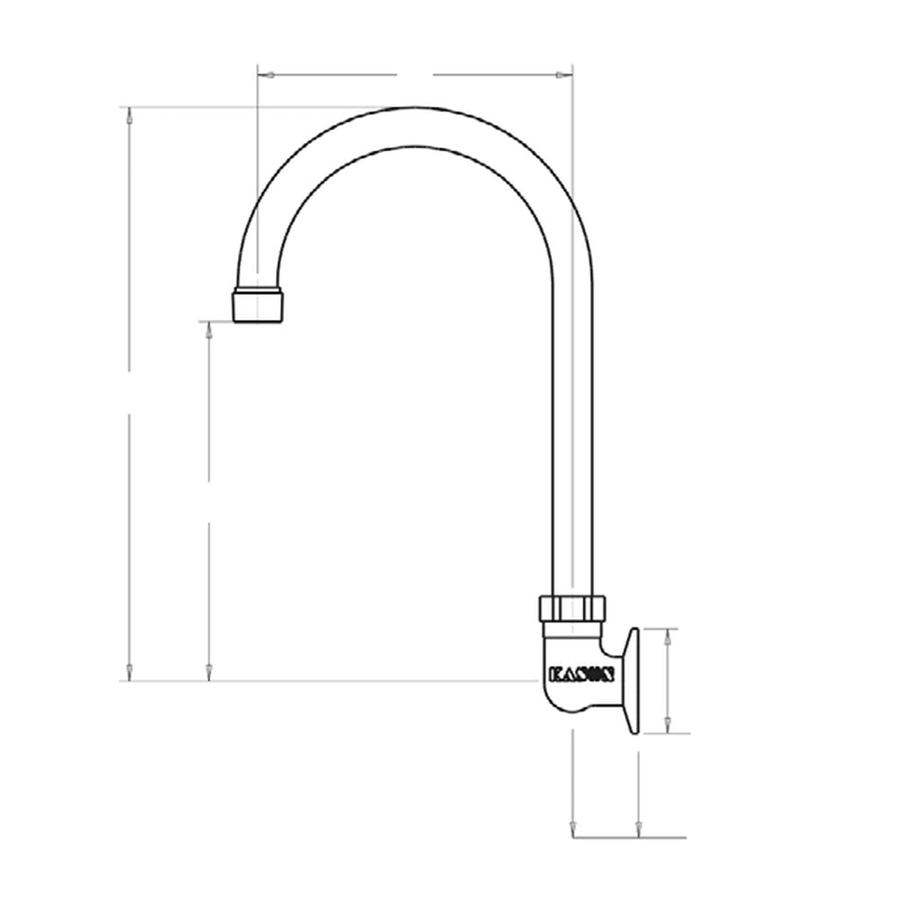 Plano de medidas del cuello de ganso mural MIGSA BXFN75G