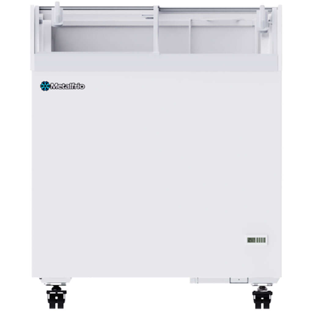 Congelador horizontal puerta de cristal Metalfrio CHC200 vista lateral