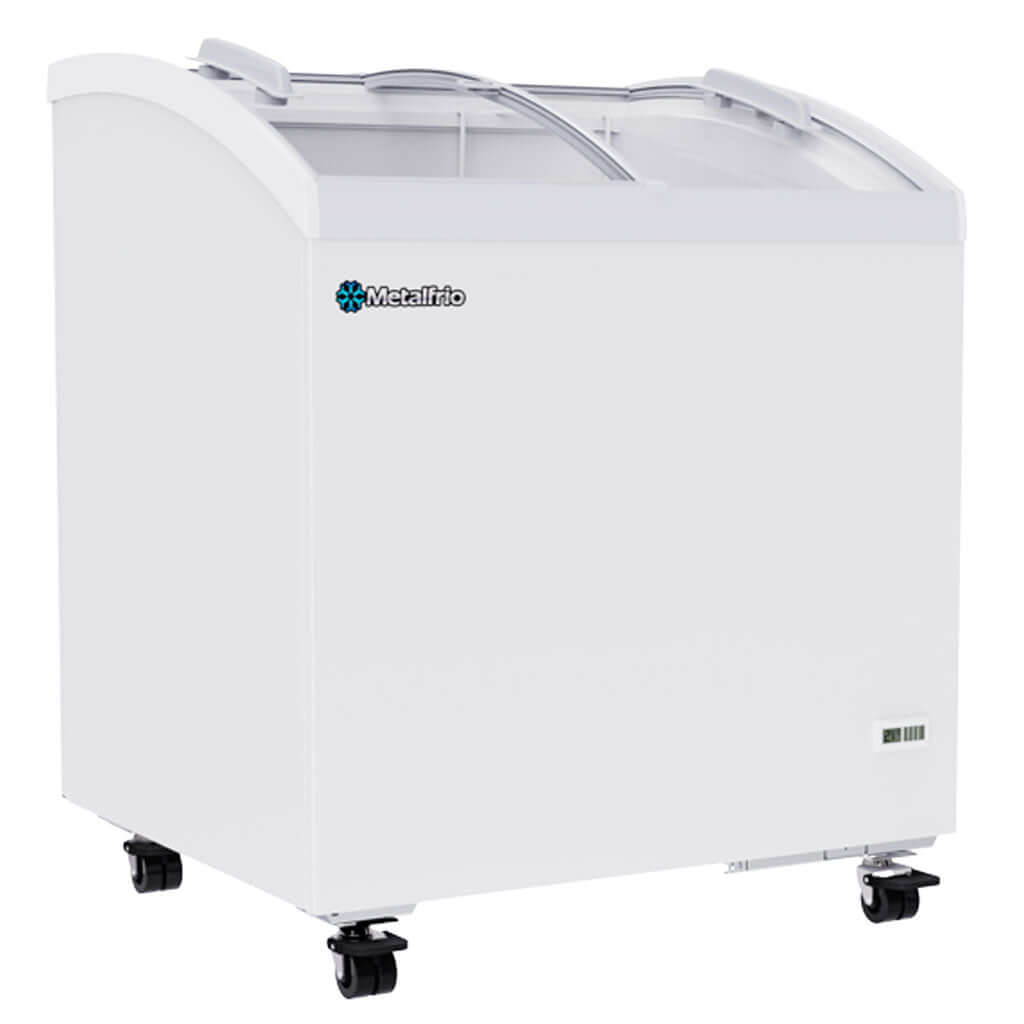 Congelador horizontal Metalfrio CHC200 con puerta de cristal vista frontal