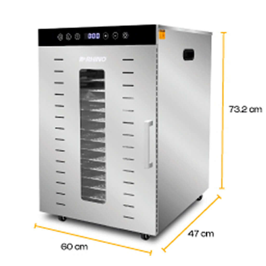 Panel digital del deshidratador de alimentos eléctrico Rhino modelo DESALI-16