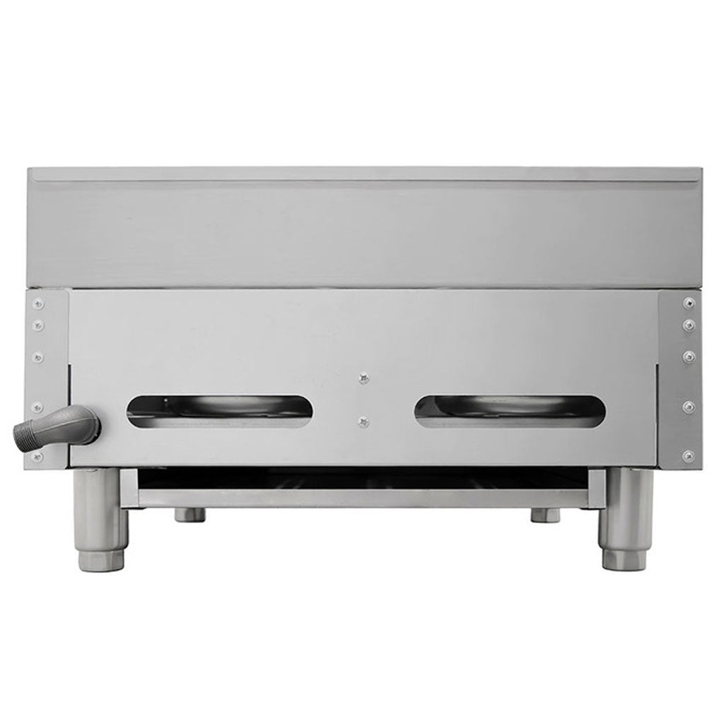 Detalle de 2 quemadores en asador Drago AG-2R a gas LP