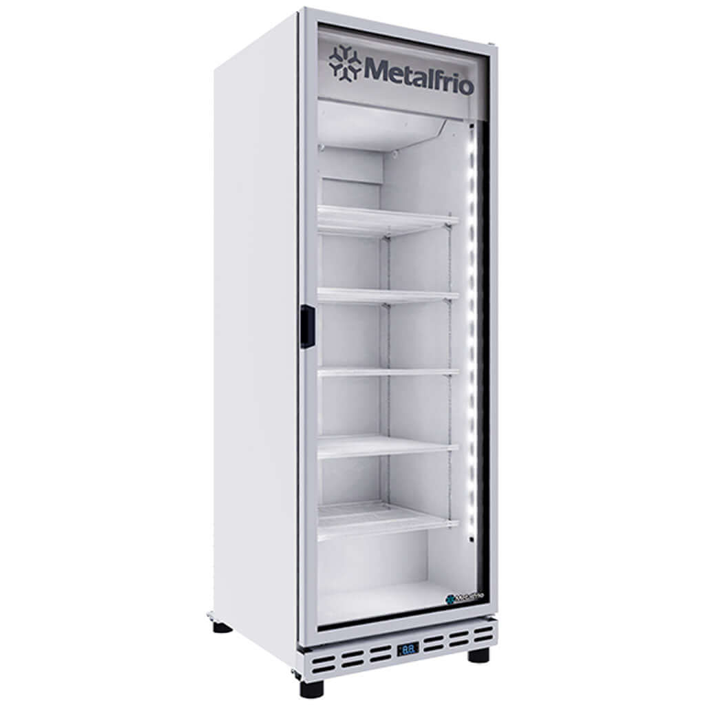 Enfriador Cervecero Metalfrio VN55 vista frontal puerta de cristal