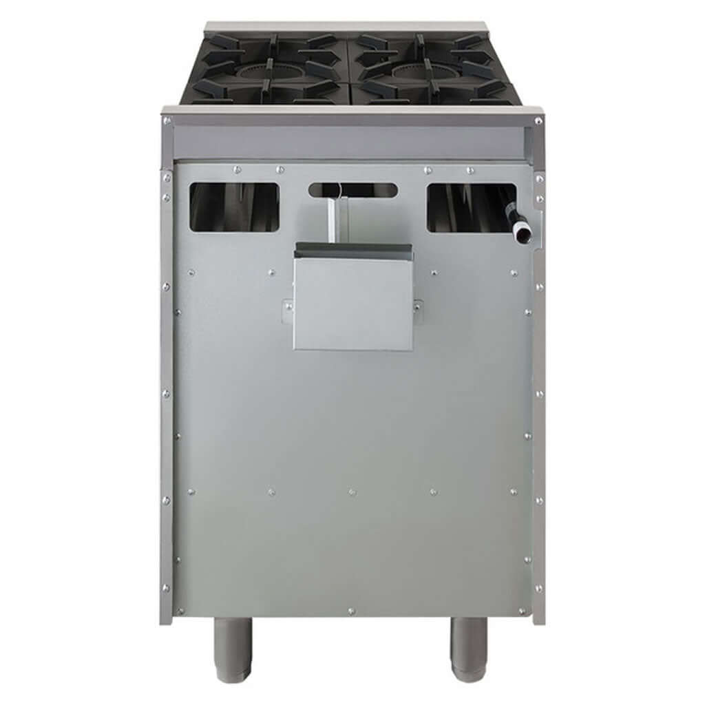 Estufa industrial con horno Drago CG-41 vista lateral para cocina comercial
