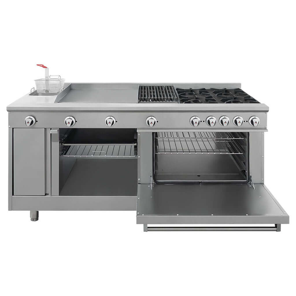 Estufa industrial Drago UNIVERSAL PD todo en uno – vista 3/4 frontal derecha