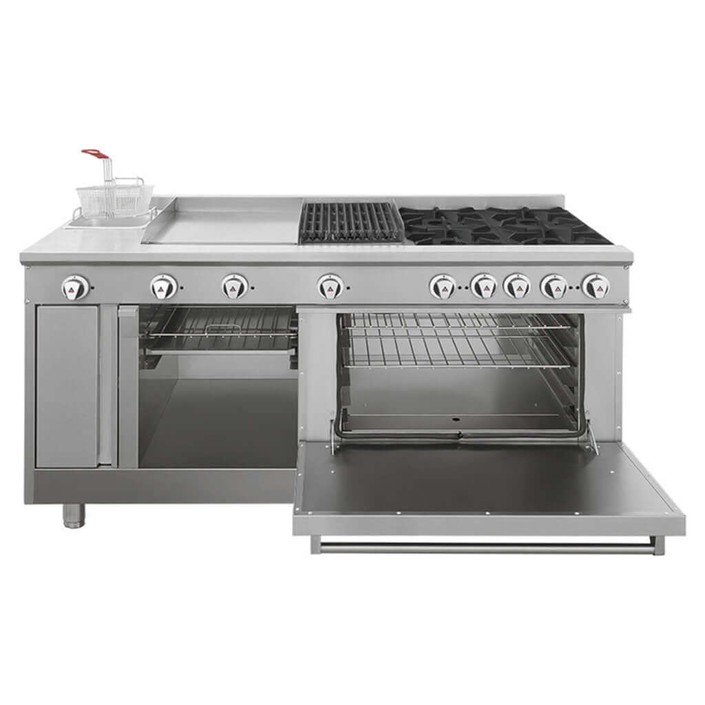 Gratinador de 3 posiciones en estufa industrial Drago Universal STD