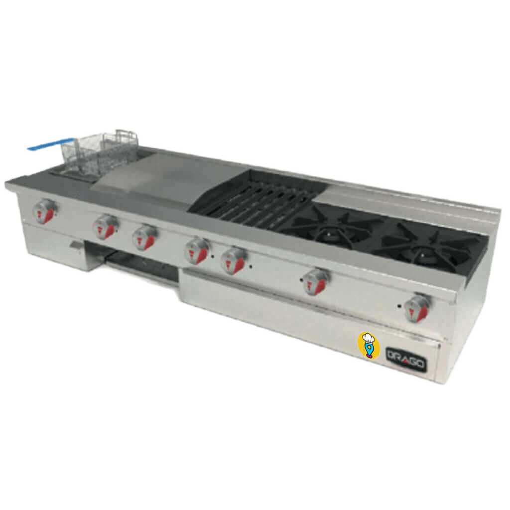 Estufa Múltiple de Mesa 2 Parrillas, Freidor, Plancha, Asador y Gratinador DRAGO - UNIVERSAL MD SLIM-Estufas Múltiples de Mesa-DRAGO-ElLugarDelChef.com