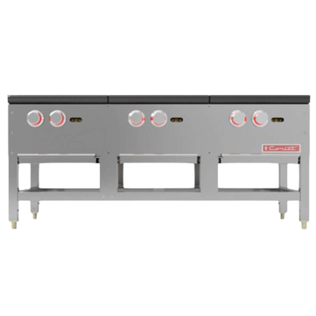 Estufón Coriat EC-3T Máster con parrillas superiores de hierro fundido para cocina industrial