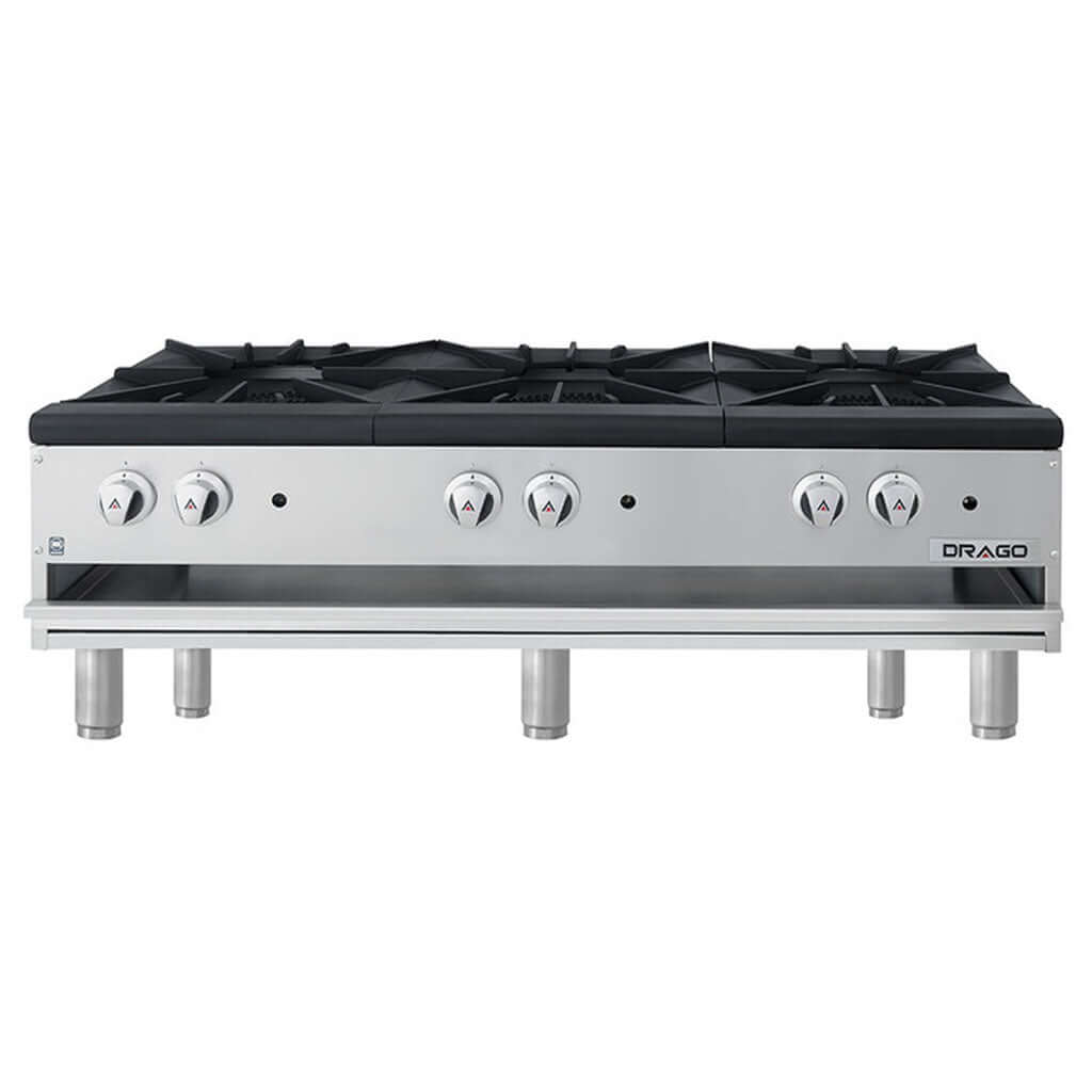 Estufón industrial Drago GPFO-03-HSH de gas 2 quemadores vista frontal