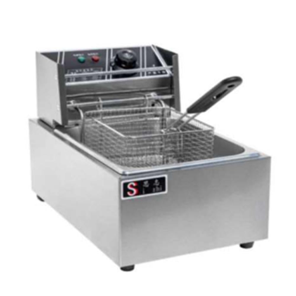 Freidora eléctrica de mesa MIGSA MFE6 de 6 litros, cuerpo inoxidable, una tina y canastilla cromada, imagen principal