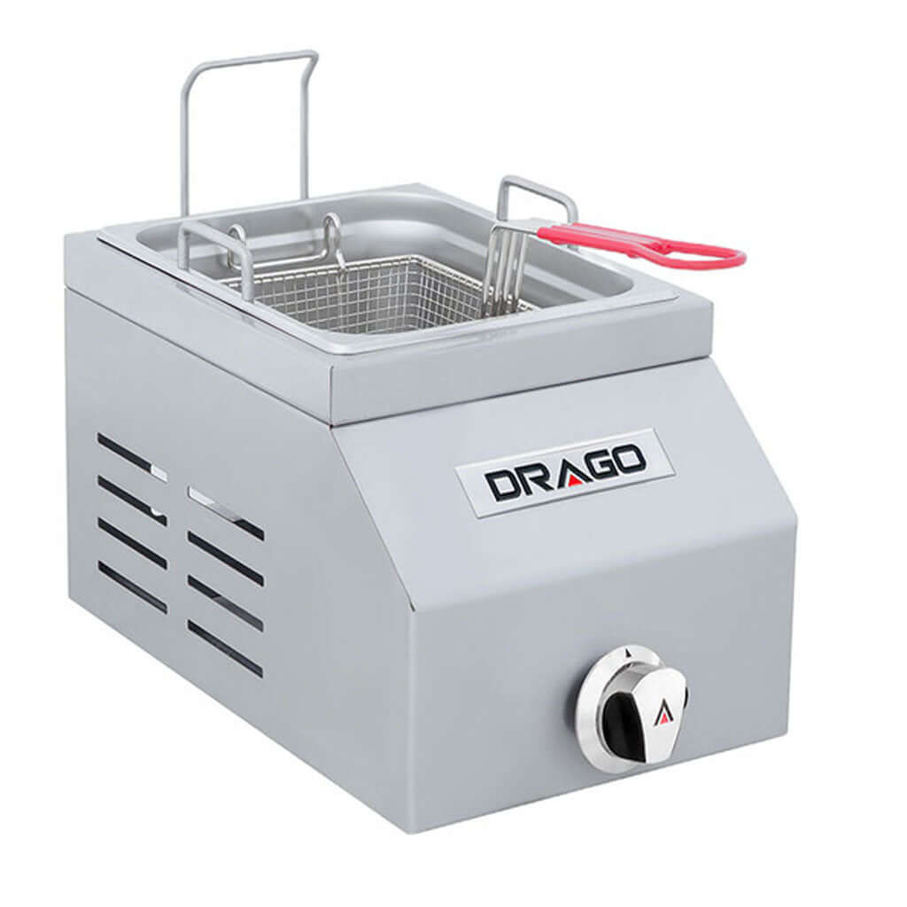 Freidora industrial Drago FG-5 con tina desmontable y canastilla niquelada