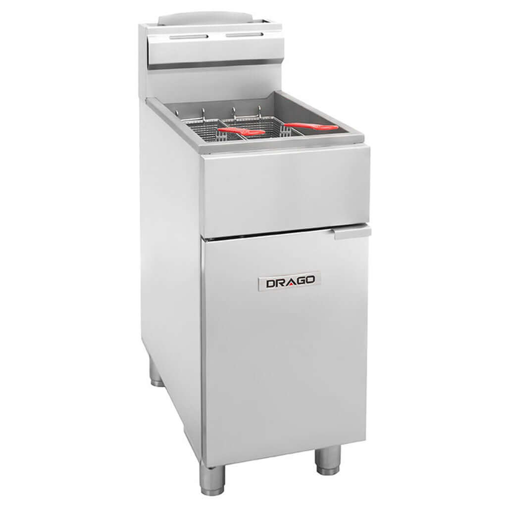 Freidora industrial para papas fritas Drago FG-40 RS con tina y canastillas