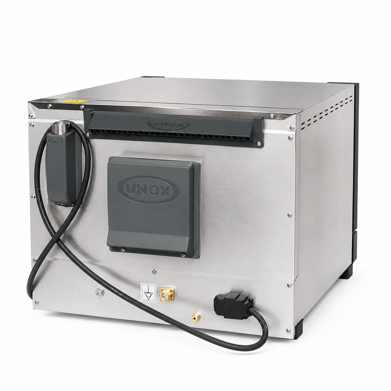 Parte trasera del horno Unox Roberta con conexión eléctrica