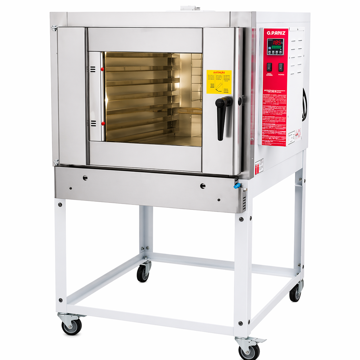 Horno de convección para panadería GPaniz FTG-150N a gas de acero inoxidable