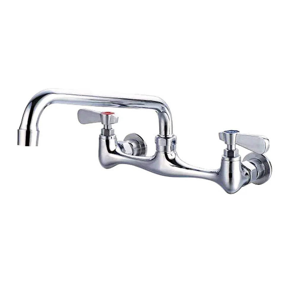 Llave mezcladora de pared MIGSA BXF-K12, de 8 pulgadas, acabado cromado y cuello de ganso de 12 pulgadas