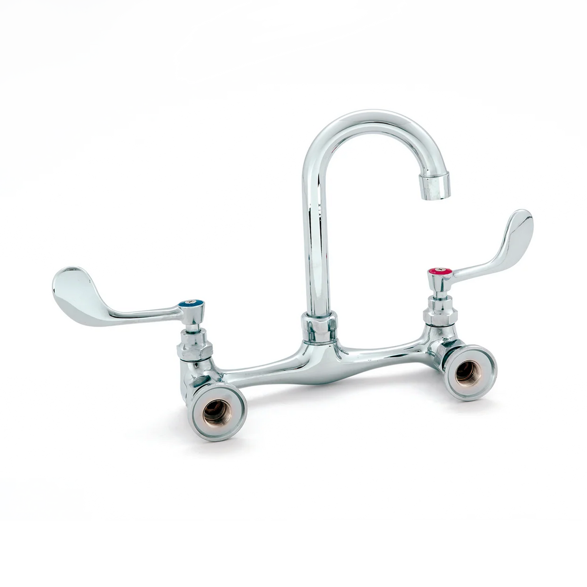 Llave mezcladora de pared MIGSA BXF-KW5G cromada con dos aletas largas y cuello de ganso alto