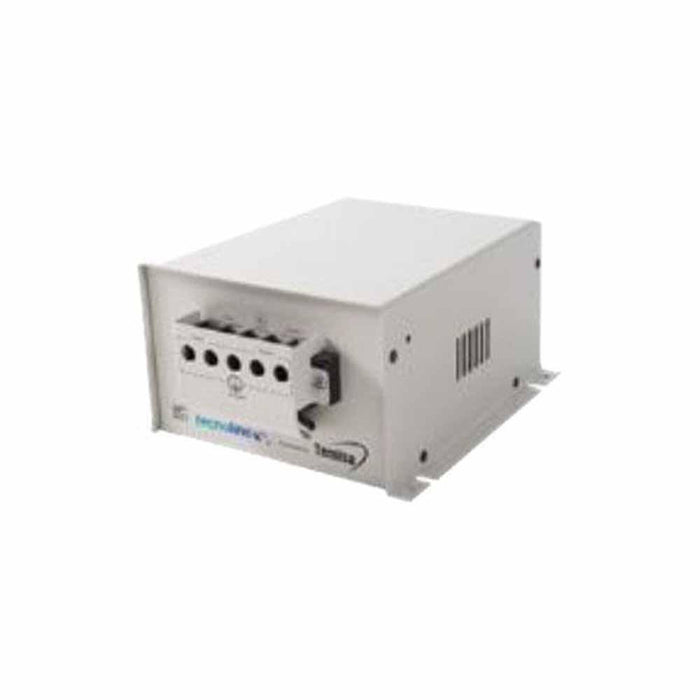 Regulador MIGSA RHS-2250T de 2250 W, imagen del modelo de caja blanca y conexiones eléctricas