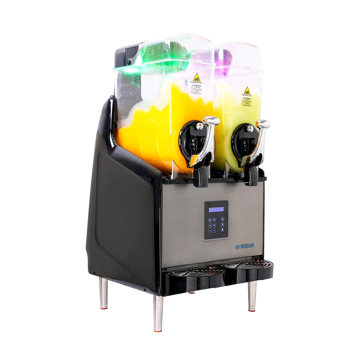 Granizadora MIGSA X-II de dos tazones de 12 litros con iluminación multicolor