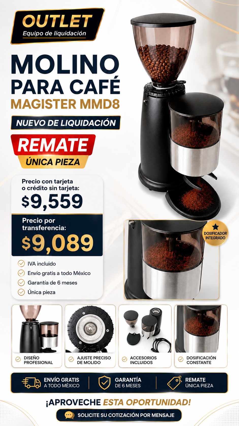 Molino para Café Magister MMD8 Outlet