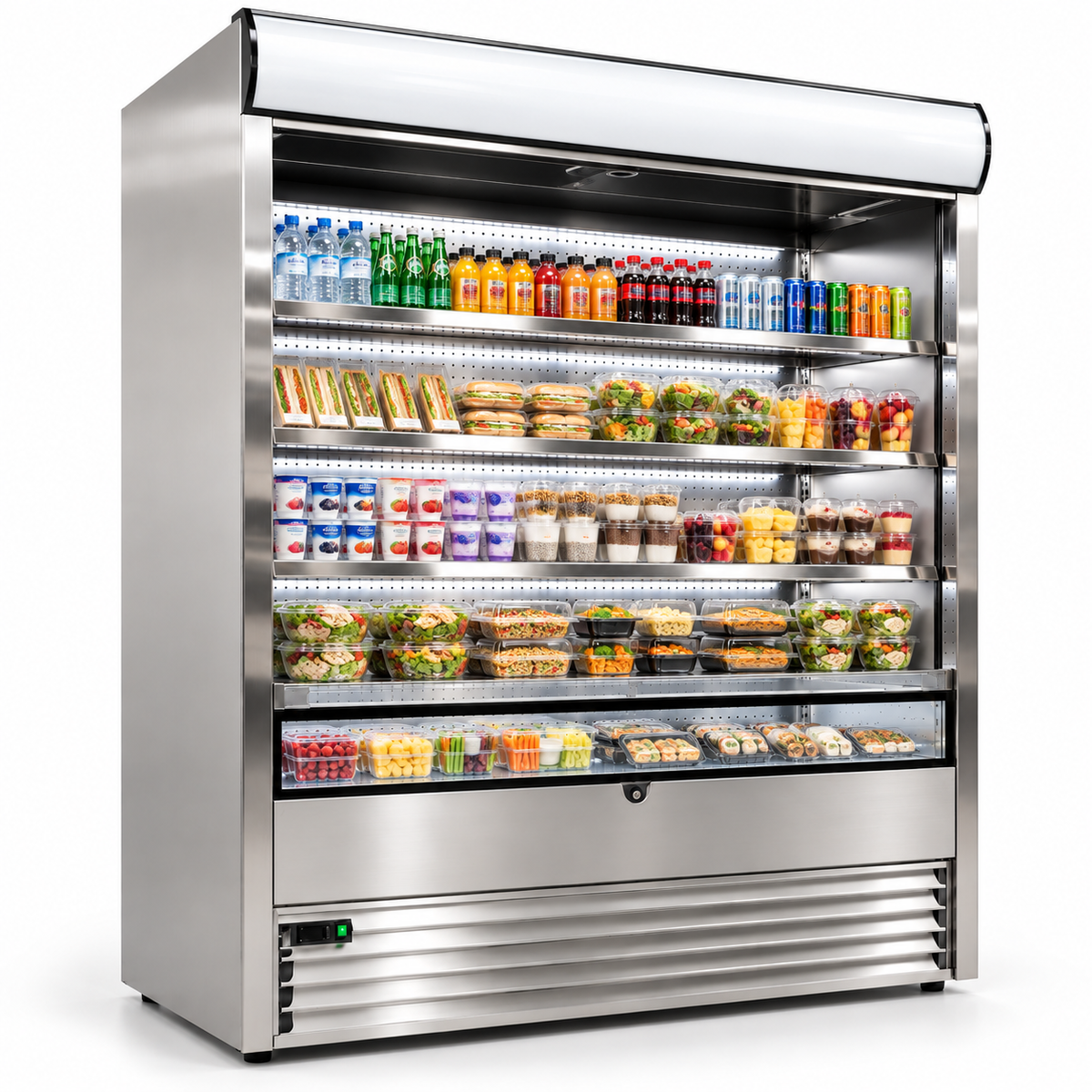 Mural refrigerado MIGSA RTS-1050L con alimentos y bebidas en exhibición
