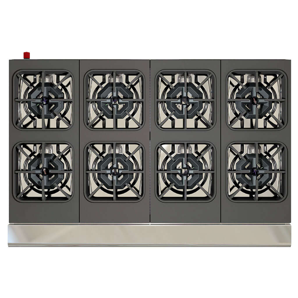 Parrillas superiores de hierro fundido en parrilla industrial Coriat PCV-8 Master 8 quemadores