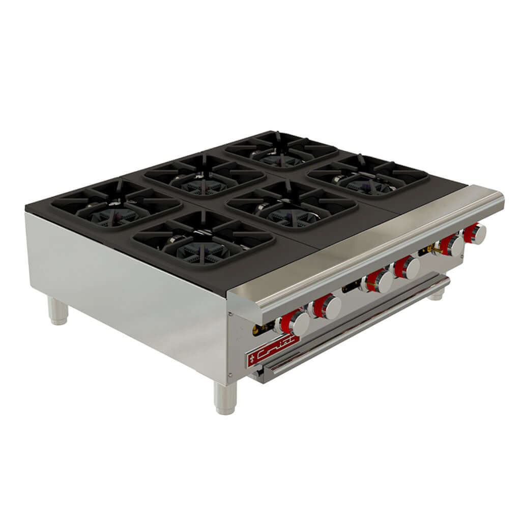 Parrilla industrial Coriat PCV-6 Master de 6 quemadores en vista 3/4