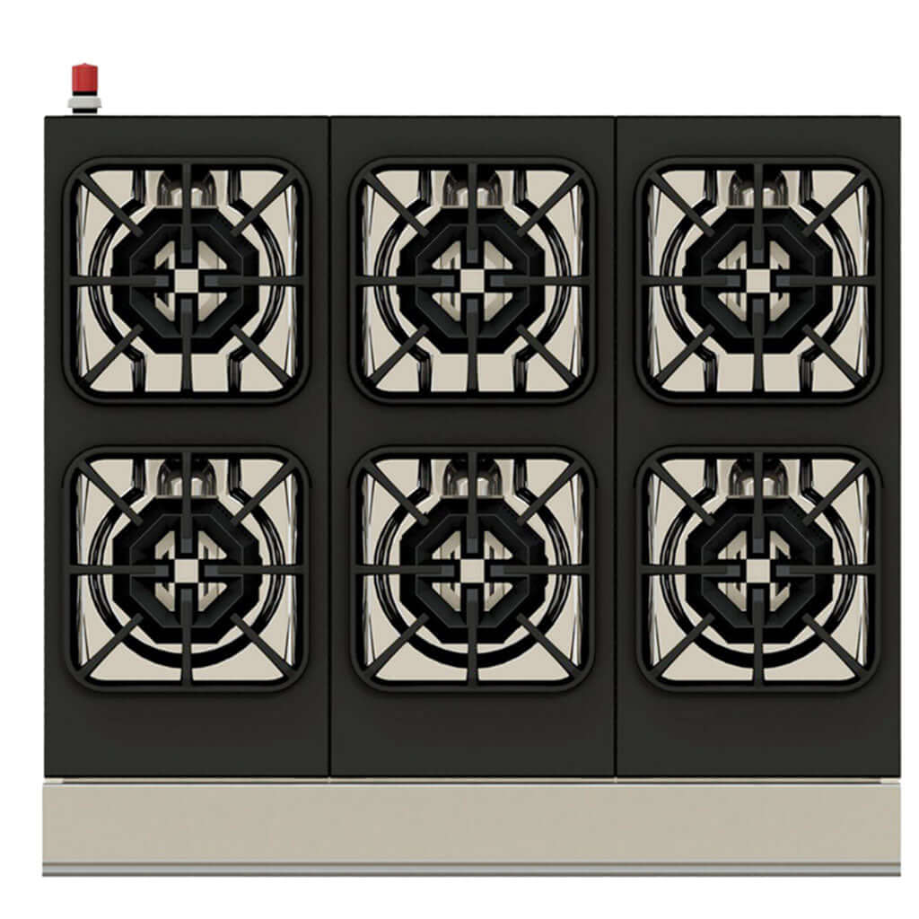 Quemadores de hierro fundido en parrilla industrial Coriat PCV-6 Master