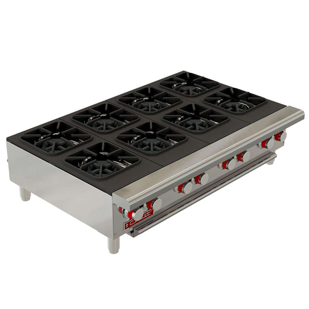 arrilla industrial Coriat PCV-8 Master 8 quemadores vista 3/4 en acero inoxidable