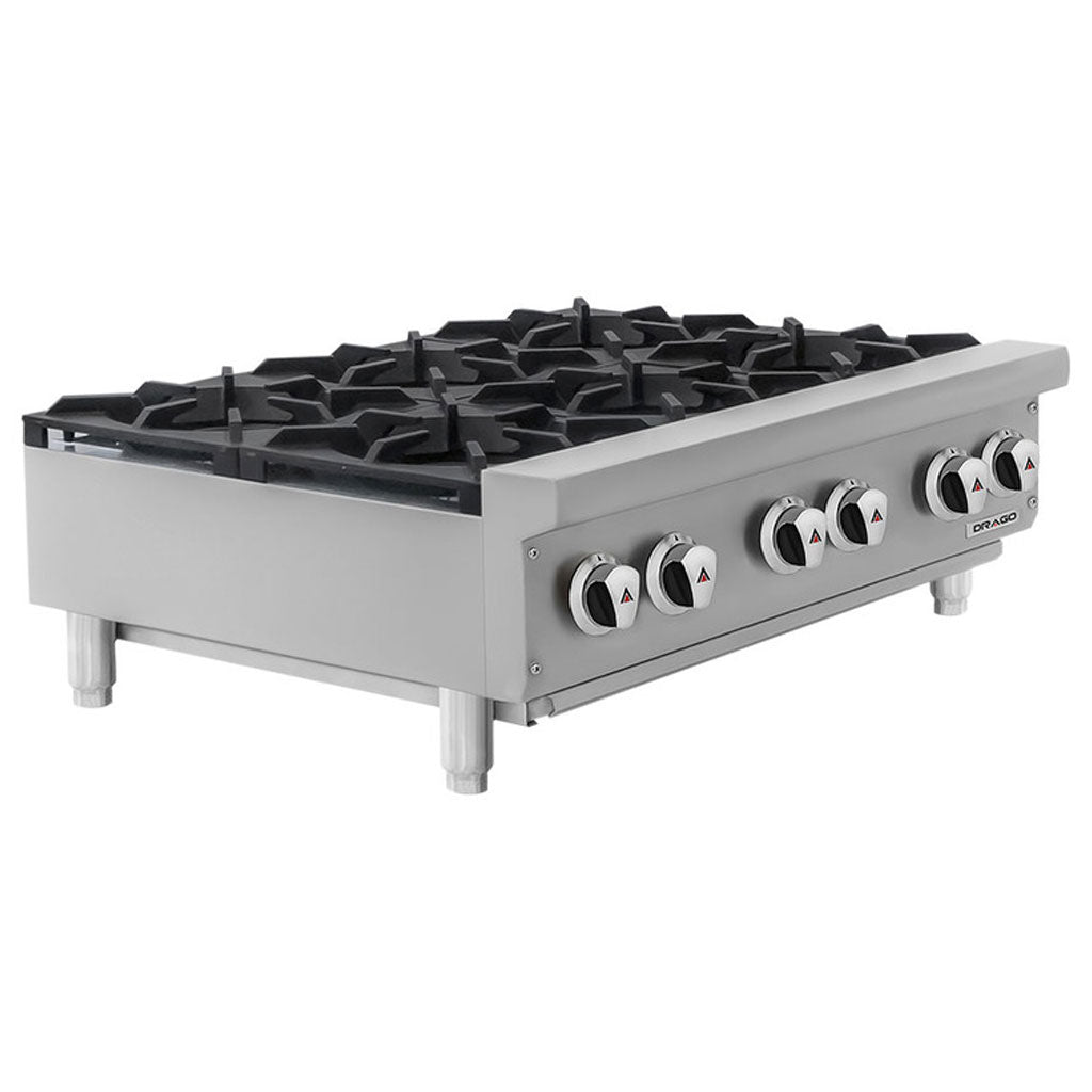 Parrillas Drago GPPA-600-V con parrillas de hierro fundido y 6 quemadores