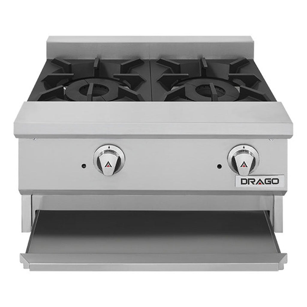 Parrilla para cocina restaurante Drago CG-20 Slim detalle de controles y quemadores