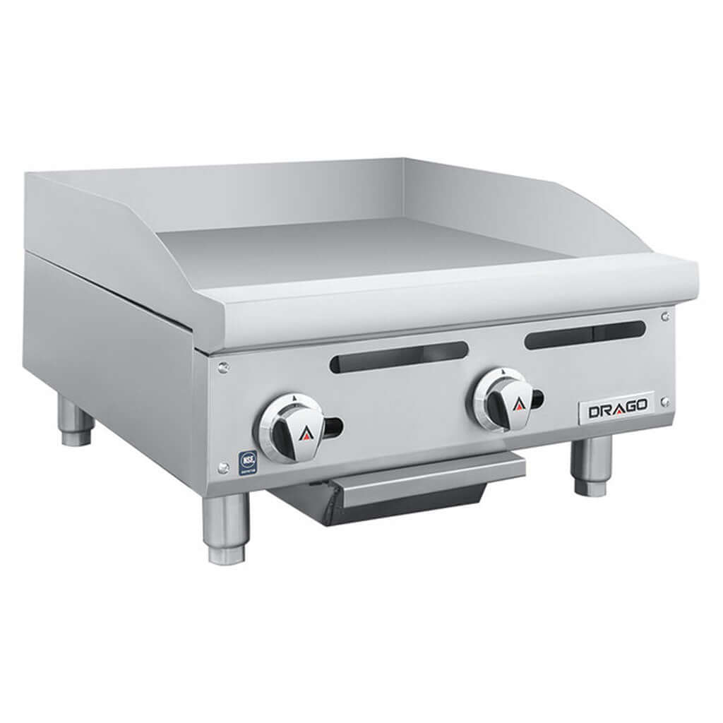 Plancha industrial 2 quemadores Drago PG-2 a gas LP vista frontal