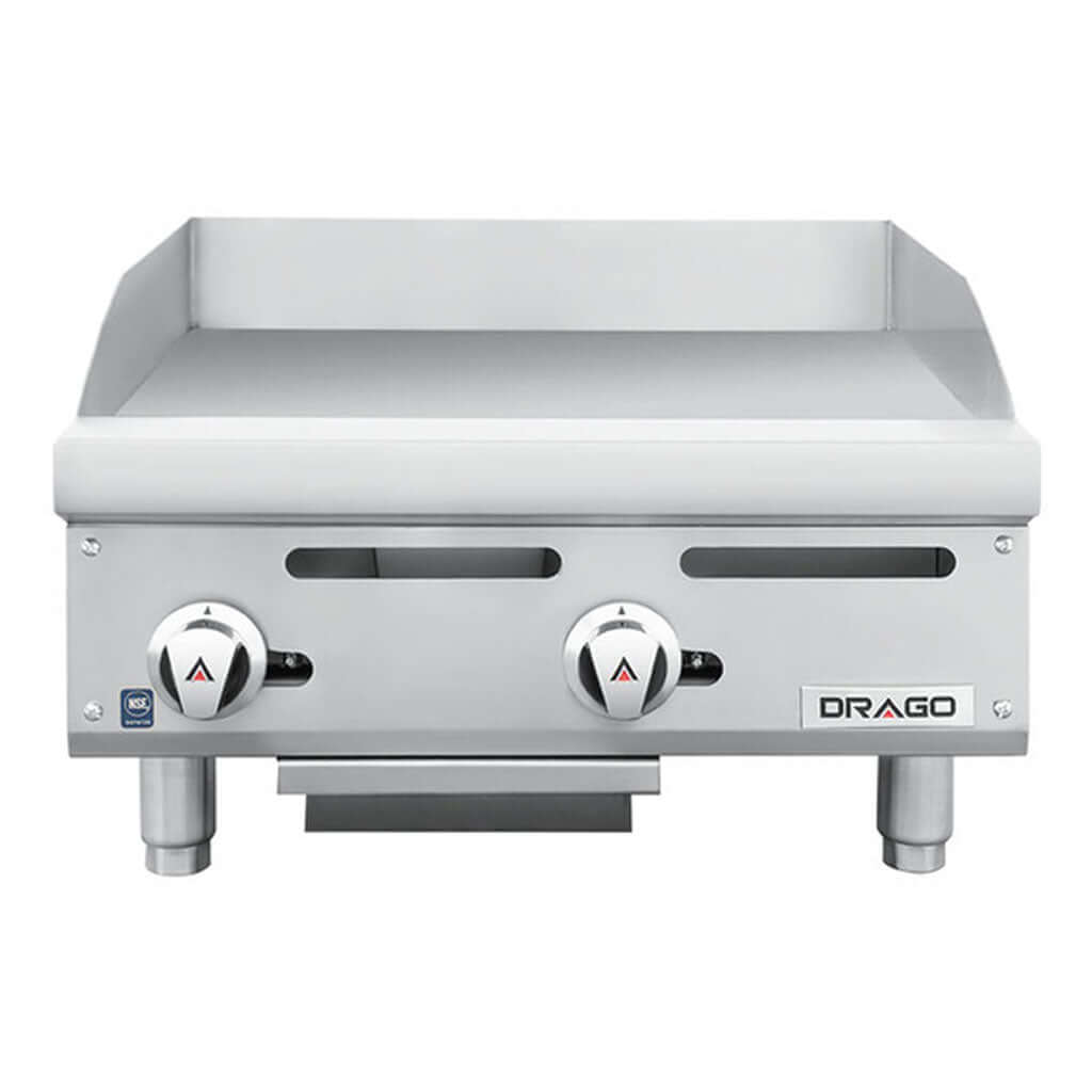 Plancha industrial de cocina Drago PG-2 con placa de acero 1/2 pulgada