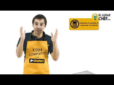 Video de demostración de la Báscula Digital Rhino BAR-8 con funciones de caja registradora, batería de 300 horas y capacidad de 40 kg