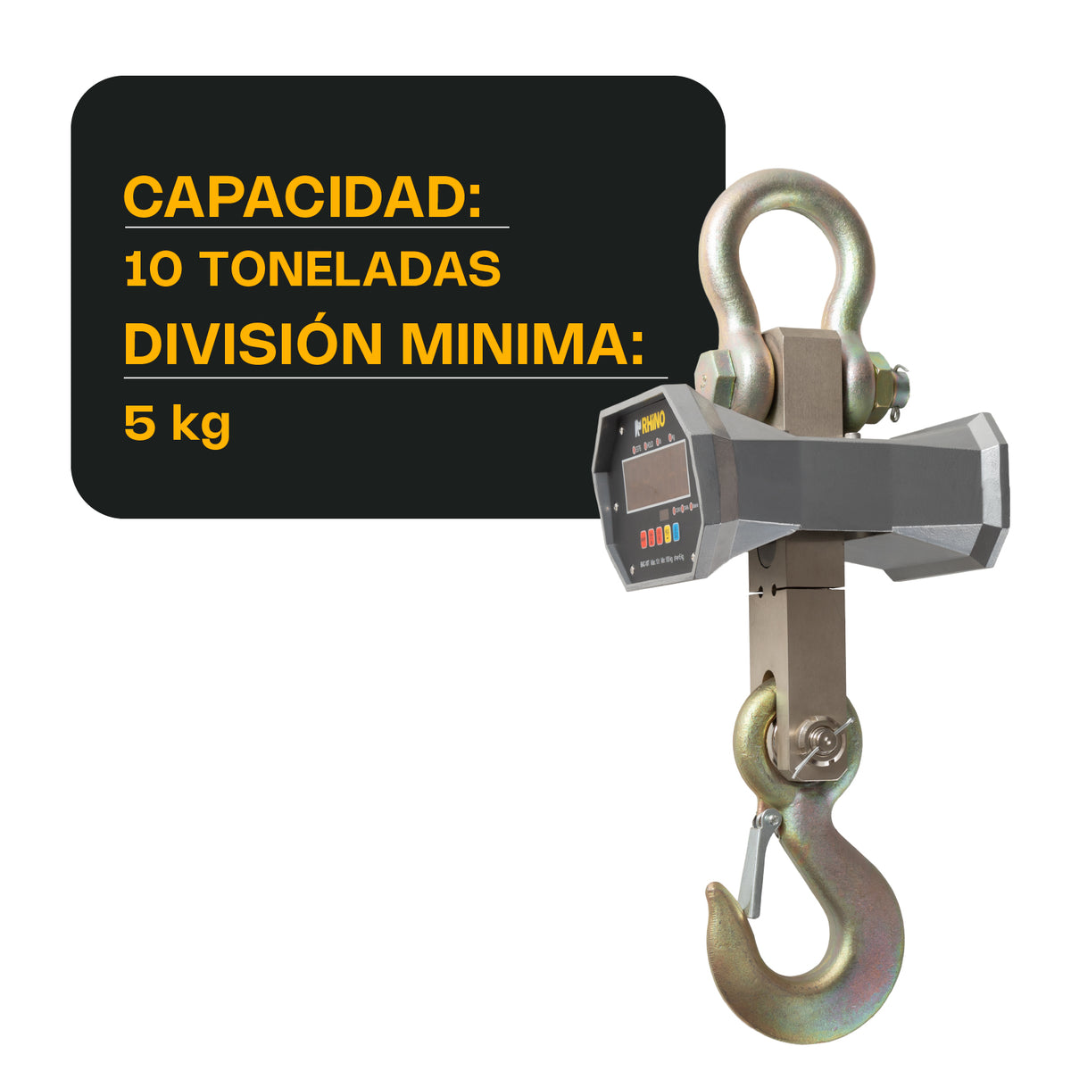 Báscula Rhino BAC-10T capacidad de 10 toneladas con división mínima de 5 kg