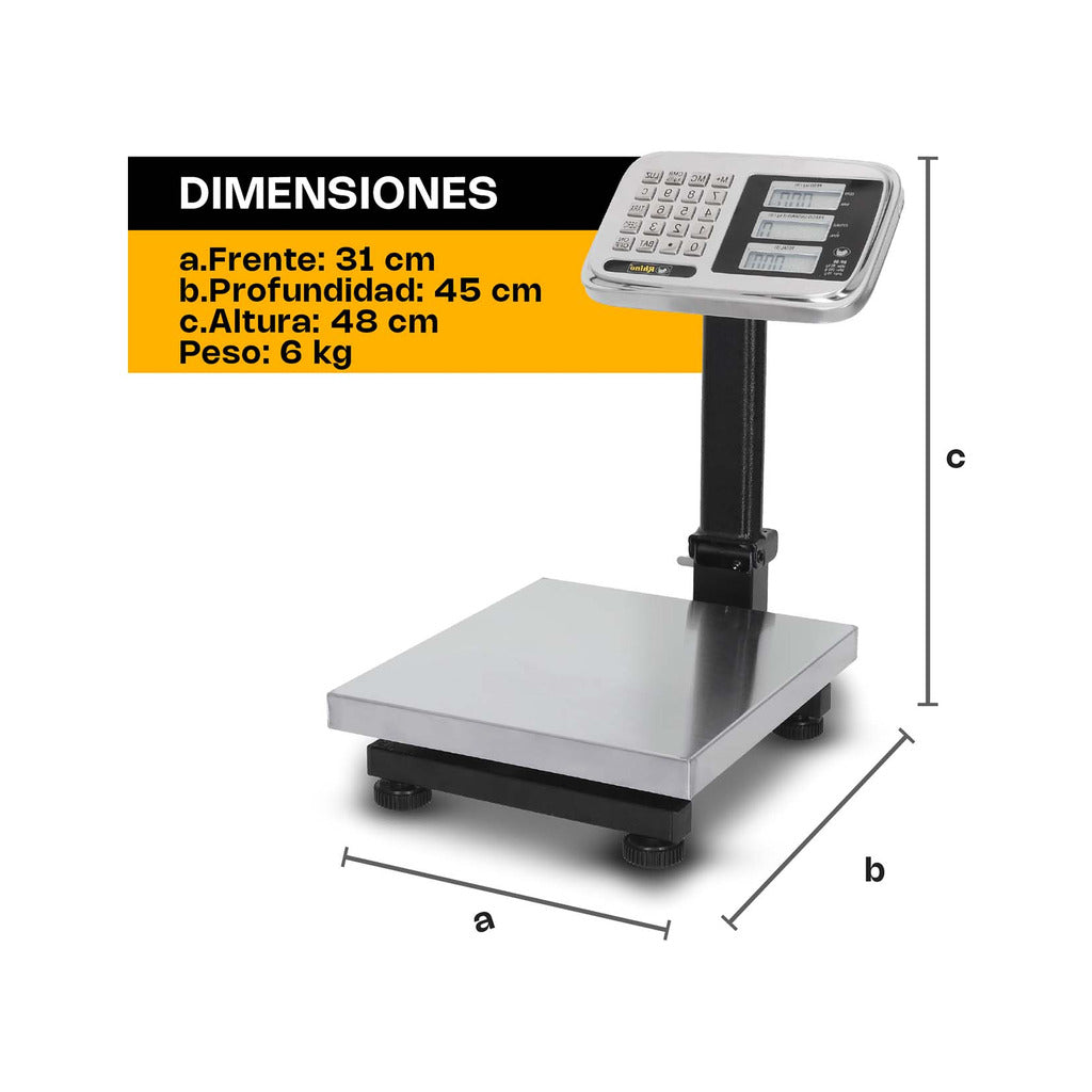 BP-80 RHINO: fotografía original oficial 4 de 7 con báscula de plataforma 80 kg