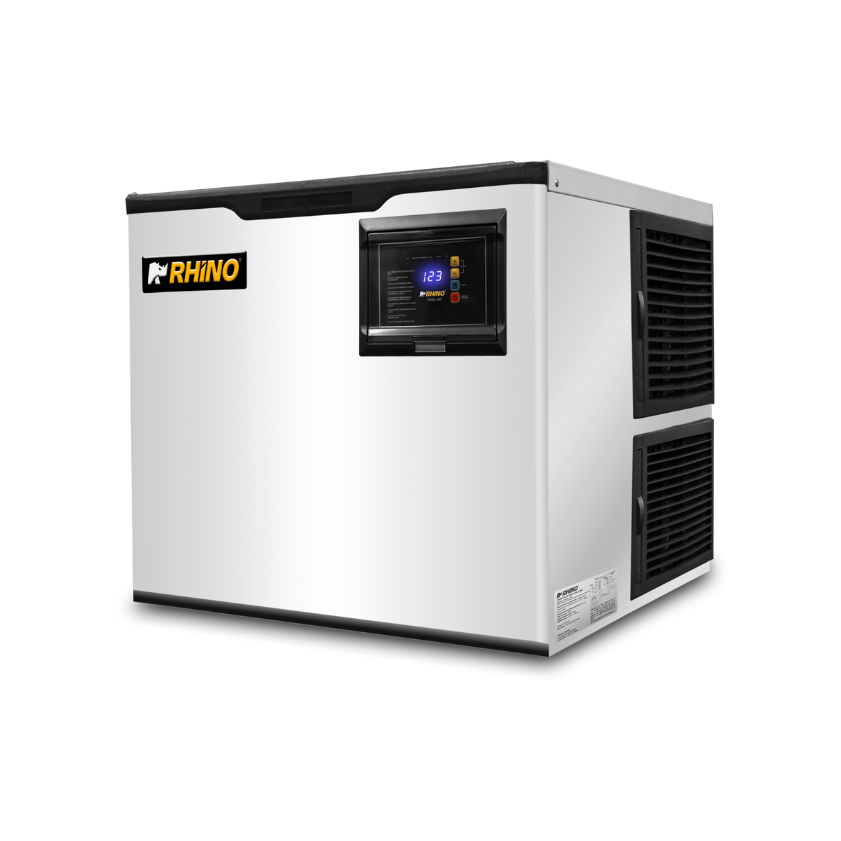 Fábrica de hielo Rhino FAHIEL-160 vista diagonal del módulo de producción superior