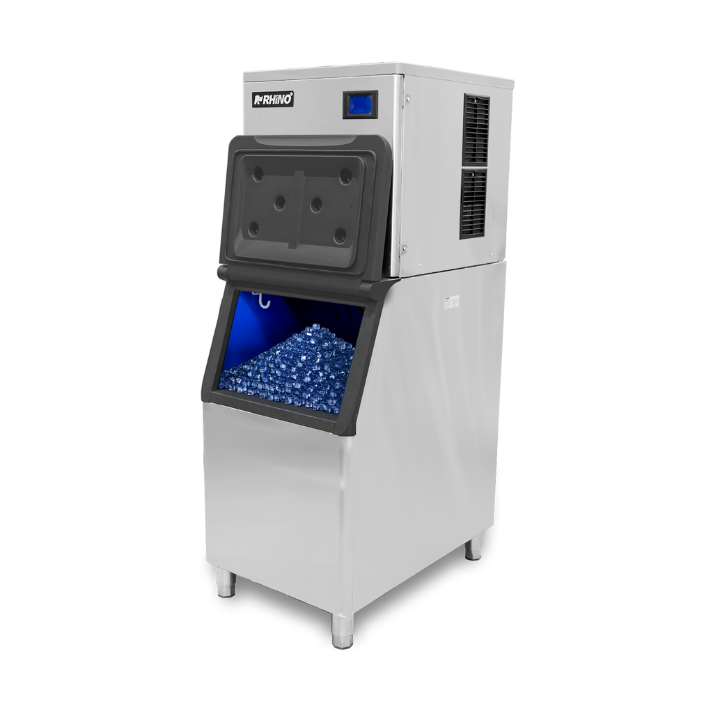 Fábrica de hielo Rhino FAHIEL-200 con depósito de 100 kg y ventana de descarga, portada
