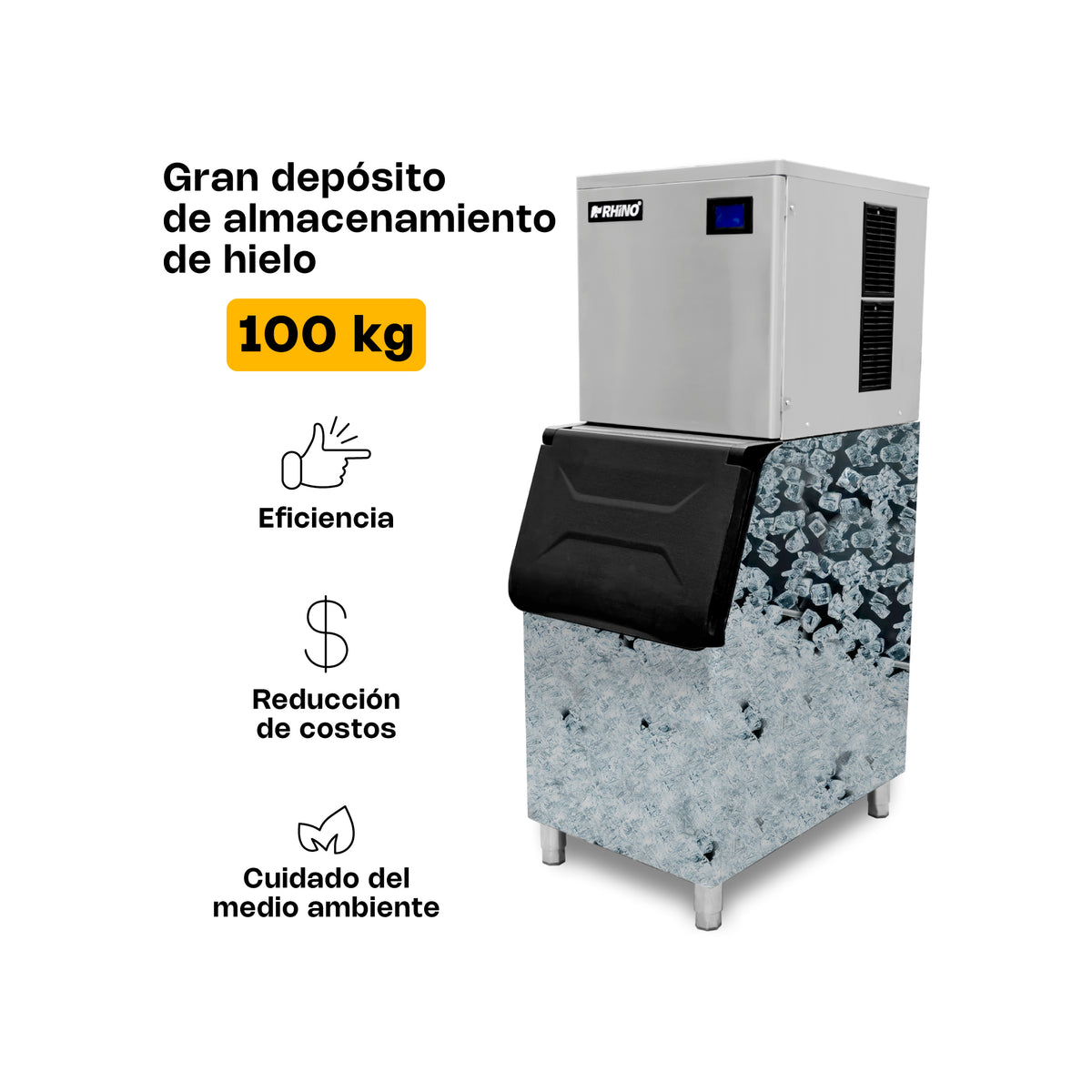 Depósito integrado de almacenamiento 100 kg de la fábrica de hielo RHINO FAHIEL-200